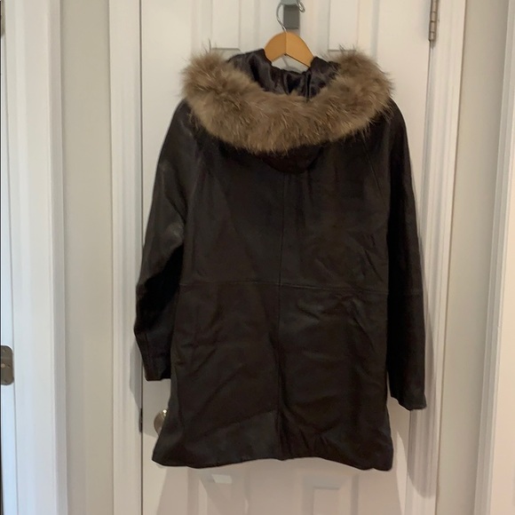 Brown Leather Winter Jacket - Picture 3 of 8